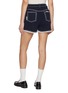 Back View - Click To Enlarge - BARRIE - Fringed Cashmere Cotton Denim Shorts