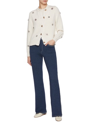 Figure View - Click To Enlarge - BARRIE - Cashmere Cotton Flared Leg Jeans
