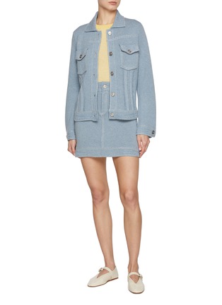 Figure View - Click To Enlarge - BARRIE - Pocket Cashmere Cotton Denim Jacket
