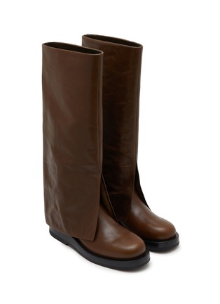 Detail View - Click To Enlarge - PEDDER RED - Melia Fold Over Tall Leather Boots