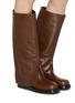 Figure View - Click To Enlarge - PEDDER RED - Melia Fold Over Tall Leather Boots
