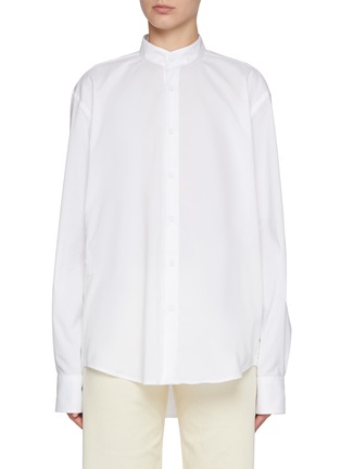 Main View - Click To Enlarge - ARMARIUM - Lavinia Band Collar Cotton Blend Shirt