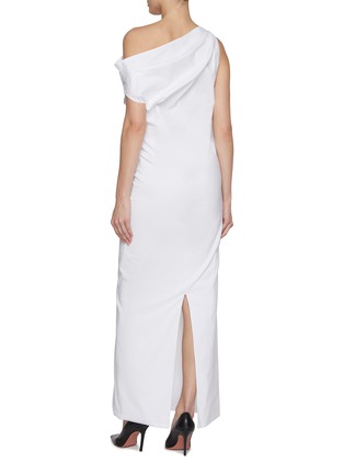 Back View - Click To Enlarge - ARMARIUM - Tiche Side Slit Cotton Blend Long Shirt Dress
