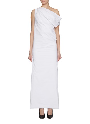 Main View - Click To Enlarge - ARMARIUM - Tiche Side Slit Cotton Blend Long Shirt Dress