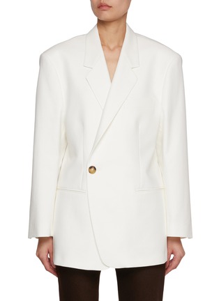 Main View - Click To Enlarge - ARMARIUM - Hubby Notch Lapel Cotton Blazer