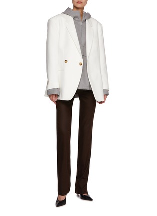 Figure View - Click To Enlarge - ARMARIUM - Hubby Notch Lapel Cotton Blazer