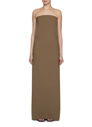 Main View - Click To Enlarge - ARMARIUM - Alya Off-the-Shoulder Virgin Wool Blend Maxi Dress
