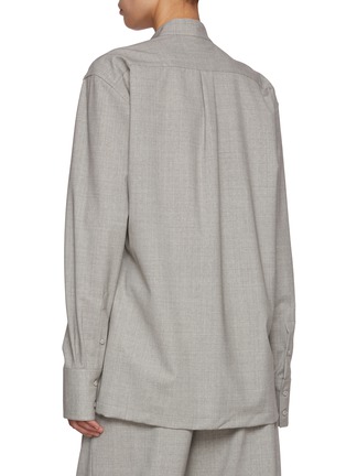 Back View - Click To Enlarge - ARMARIUM - Flavia Band Collar Virgin Wool Shirt