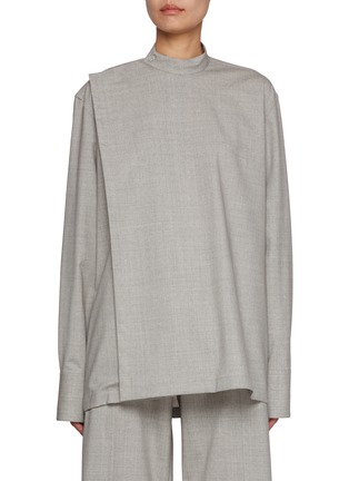 Main View - Click To Enlarge - ARMARIUM - Flavia Band Collar Virgin Wool Shirt