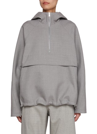 Main View - Click To Enlarge - ARMARIUM - Maurilio Anorak Half Zip Hooded Virgin Wool Cotton Jacket
