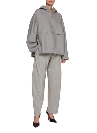 Figure View - Click To Enlarge - ARMARIUM - Maurilio Anorak Half Zip Hooded Virgin Wool Cotton Jacket