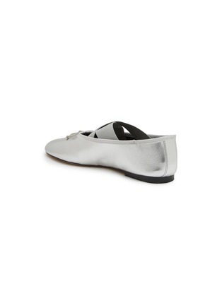  - PEDDER RED - Bella Metallic Leather Ballerina Flats