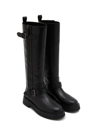 Detail View - Click To Enlarge - PEDDER RED - Julia Buckled Leather Tall Boots