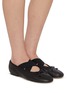 Figure View - Click To Enlarge - PEDDER RED - Bella Leather Ballerina Flats