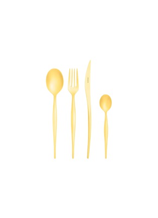 Main View - Click To Enlarge - CASA BUGATTI - Natura Stainless Steel Sandblasted PVD Finish Cutlety Set of 4 — Gold