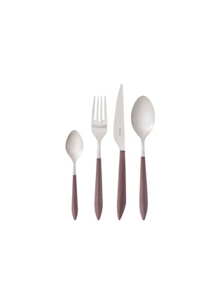 Main View - Click To Enlarge - CASA BUGATTI - Ares Stainless Steel Brushed Finish Cutlery Set of 4 — Brown
