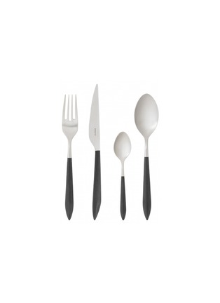 Main View - Click To Enlarge - CASA BUGATTI - Ares Stainless Steel Brushed Finish Cutlery Set of 4 — Black