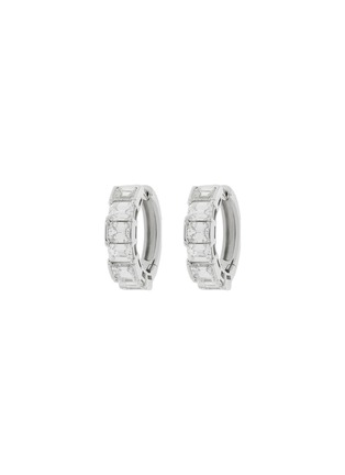 Main View - Click To Enlarge - LC COLLECTION JEWELLERY - Diamond 18K White Gold Hoop Earrings