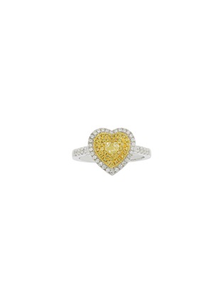 Main View - Click To Enlarge - LC COLLECTION JEWELLERY - Yellow Diamond 18K White Gold Ring — HK 13