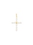 Main View - Click To Enlarge - ALHAJA - Pearly Cross 24K Gold Plated Brass River Pearl Charm