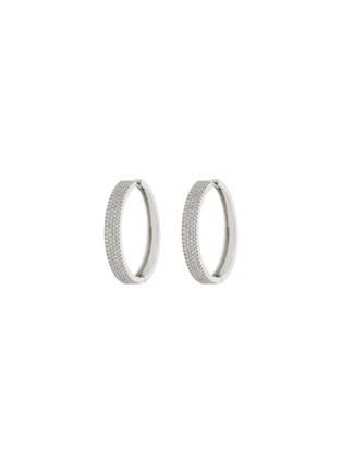 Main View - Click To Enlarge - LC COLLECTION JEWELLERY - Diamond 18K White Gold Hoop Earrings