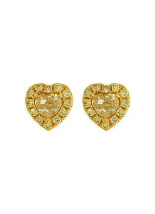 Main View - Click To Enlarge - LC COLLECTION JEWELLERY - Yellow Diamond 18K Gold Stud Earrings