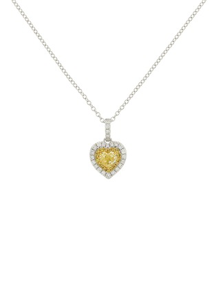 Main View - Click To Enlarge - LC COLLECTION JEWELLERY - Yellow Diamond 18K White Gold Pendant Necklace — 18"