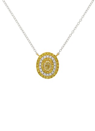 Main View - Click To Enlarge - LC COLLECTION JEWELLERY - Yellow Diamond 18K White Gold Pendant Necklace — 18"