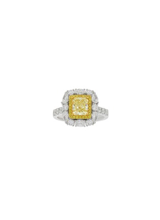 Main View - Click To Enlarge - LC COLLECTION JEWELLERY - Fancy Light Yellow Diamond 18K White Gold Ring — HK 13
