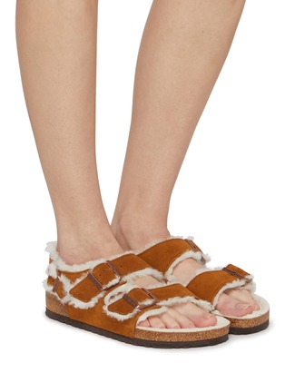 Figure View - Click To Enlarge - BIRKENSTOCK - Milano Suede Shearling Sandals