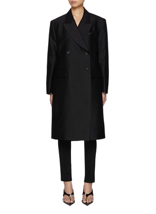 Main View - Click To Enlarge - BONBOM - Beloni Peak Lapel Wool Silk Coat