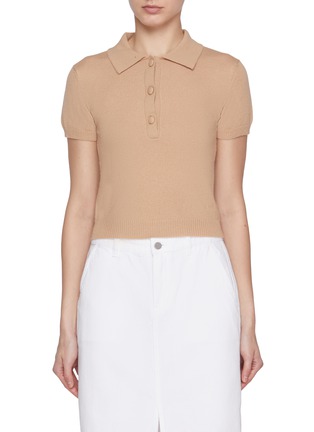 Main View - Click To Enlarge - MAISON ALEXANDRA GOLOVANOFF  - Lea Light Cashmere Polo Shirt