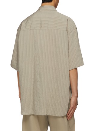 Back View - Click To Enlarge - STUDIO NICHOLSON - Crinkle Fine Stripe Oversized Shirt