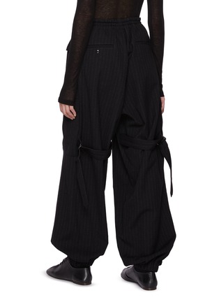 Back View - Click To Enlarge - Y'S - Striped Cargo Tailored Pants