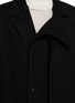  - Y'S - O-Left Facing Pinstripe Wool Coat