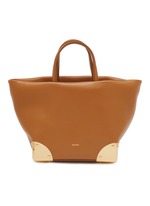 SACAI♡ Pocket Tote Bag Small - BROWN 601 SACAI | Small Corner Metal Leather Tote Bag | Women | Lane