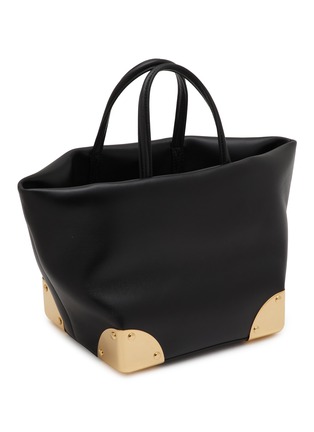 Detail View - Click To Enlarge - SACAI - Small Corner Metal Leather Tote Bag