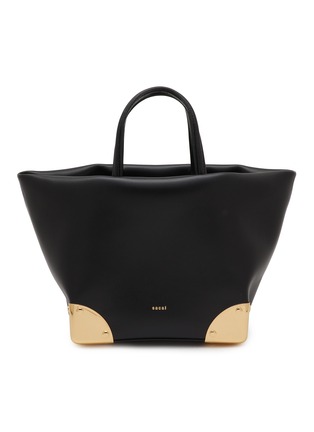 Main View - Click To Enlarge - SACAI - Small Corner Metal Leather Tote Bag