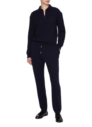 Figure View - Click To Enlarge - THE ROW - Estee Half Zip Cashmere Cotton Sweater