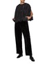 Figure View - Click To Enlarge - EENK - Velvet Wool Blend Tapered Leg Pants