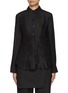 Main View - Click To Enlarge - EENK - Pleated Belted Silk Shirt