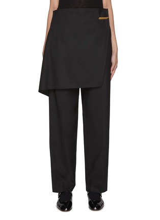 Main View - Click To Enlarge - EENK - Draped Front Wool Blend Pants