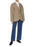 Figure View - Click To Enlarge - EENK - Wide Shoulder Wool Blend Hourglass Jacket