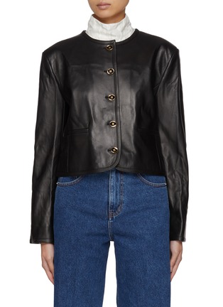 Main View - Click To Enlarge - EENK - Cropped Leather Jacket