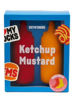 Main View - Click To Enlarge - EAT MY SOCKS - Ketchup & Mustard Crew Socks — Set of 2