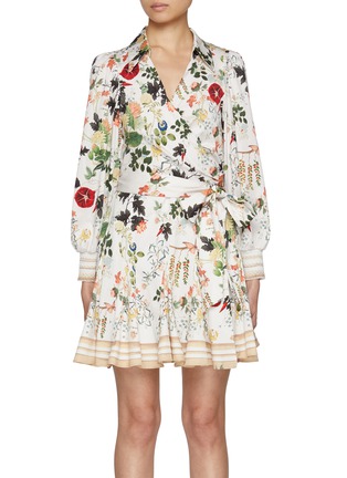 Main View - Click To Enlarge - ALICE & OLIVIA - Alisa Wrap Godet Shirt Dress