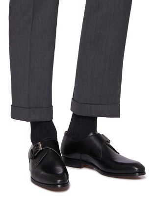 Figure View - Click To Enlarge - MAGNANNI - Mansfeld Leather Single Monk Strap Shoes