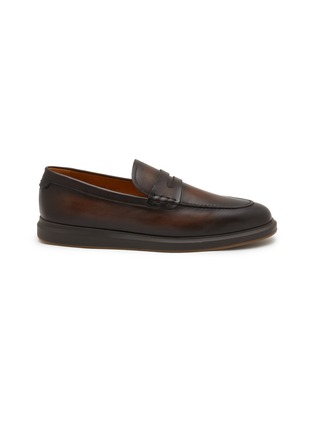 Main View - Click To Enlarge - MAGNANNI - Leather Platform Penny Loafers