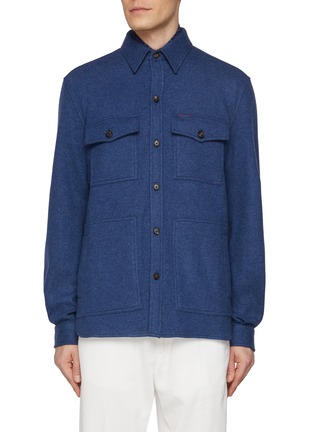 Main View - Click To Enlarge - ISAIA - Chest Pocket Cashmere Blend Shirt Jacket