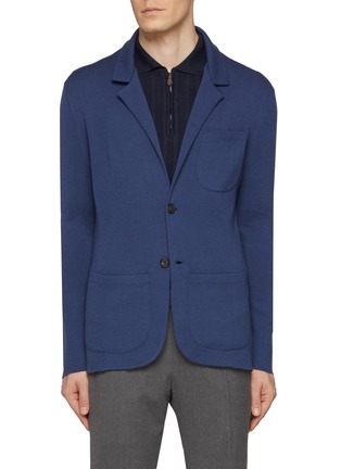 Main View - Click To Enlarge - ISAIA - Notch Lapel Single Breasted Wool Silk Cashmere Jacket